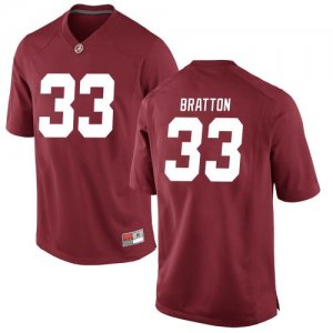 Youth Alabama Crimson Tide #33 Jackson Bratton Crimson Game NCAA College Football Jersey 2403RQYE8